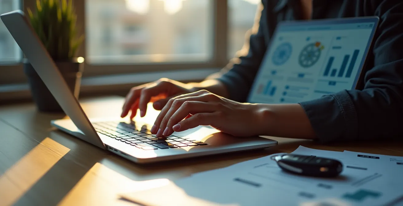 Online-Registrierungsprozess für die Barceloner Umweltzone mit abstrakten Formularelementen