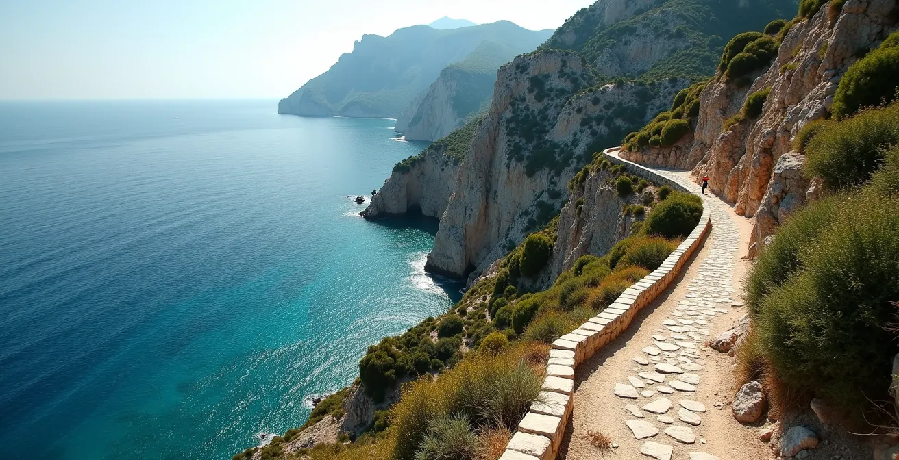 Küstenwanderweg an Mallorcas Steilküste mit spektakulärem Meerblick