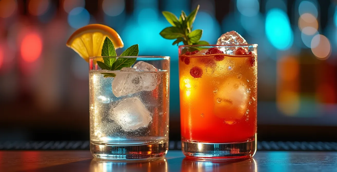 Hotelbar zeigt Unterschied zwischen lokalen und Markengetränken