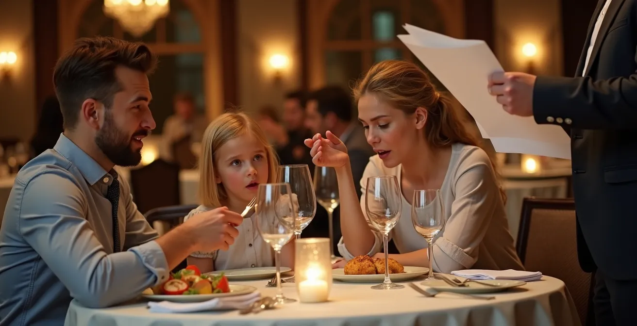 Hotelrestaurant zeigt versteckte Getränkekosten bei Halbpension