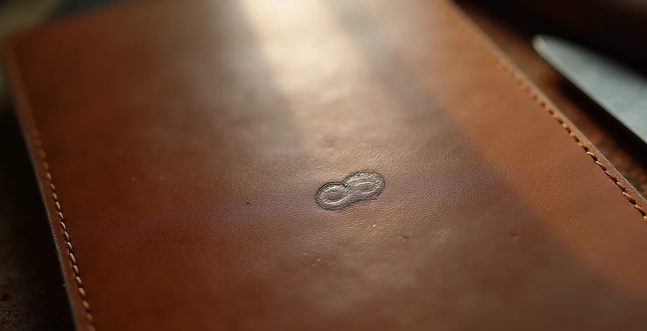 Makroaufnahme von echtem Leder mit natürlichen Poren und Narben im Vergleich zur glatten Oberfläche von Kunstleder