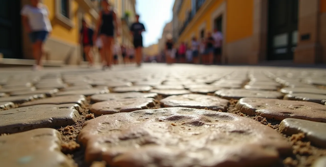 Überfüllte Gassen in Palmas Altstadt aus erhöhter Perspektive