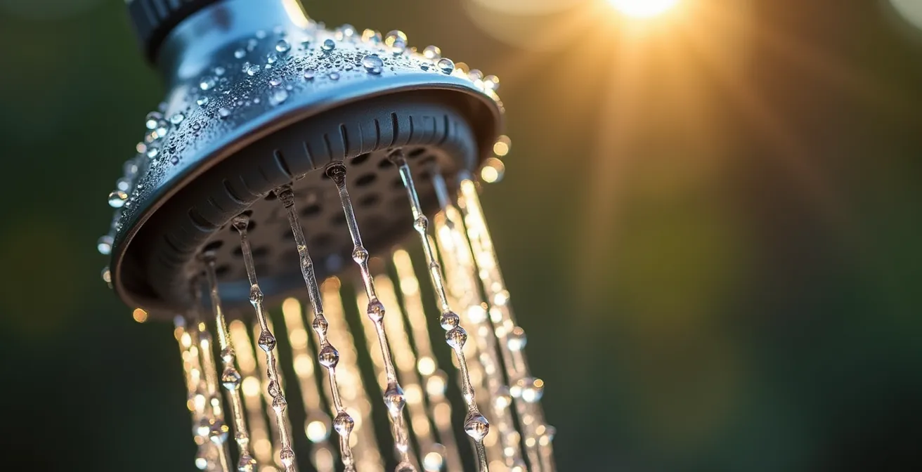 Wassersparende Campingdusche in einem Wohnmobil mit effizienter Nutzung
